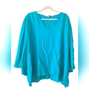 NWT Andree by Unit Teal Poncho Blouse sz M/L